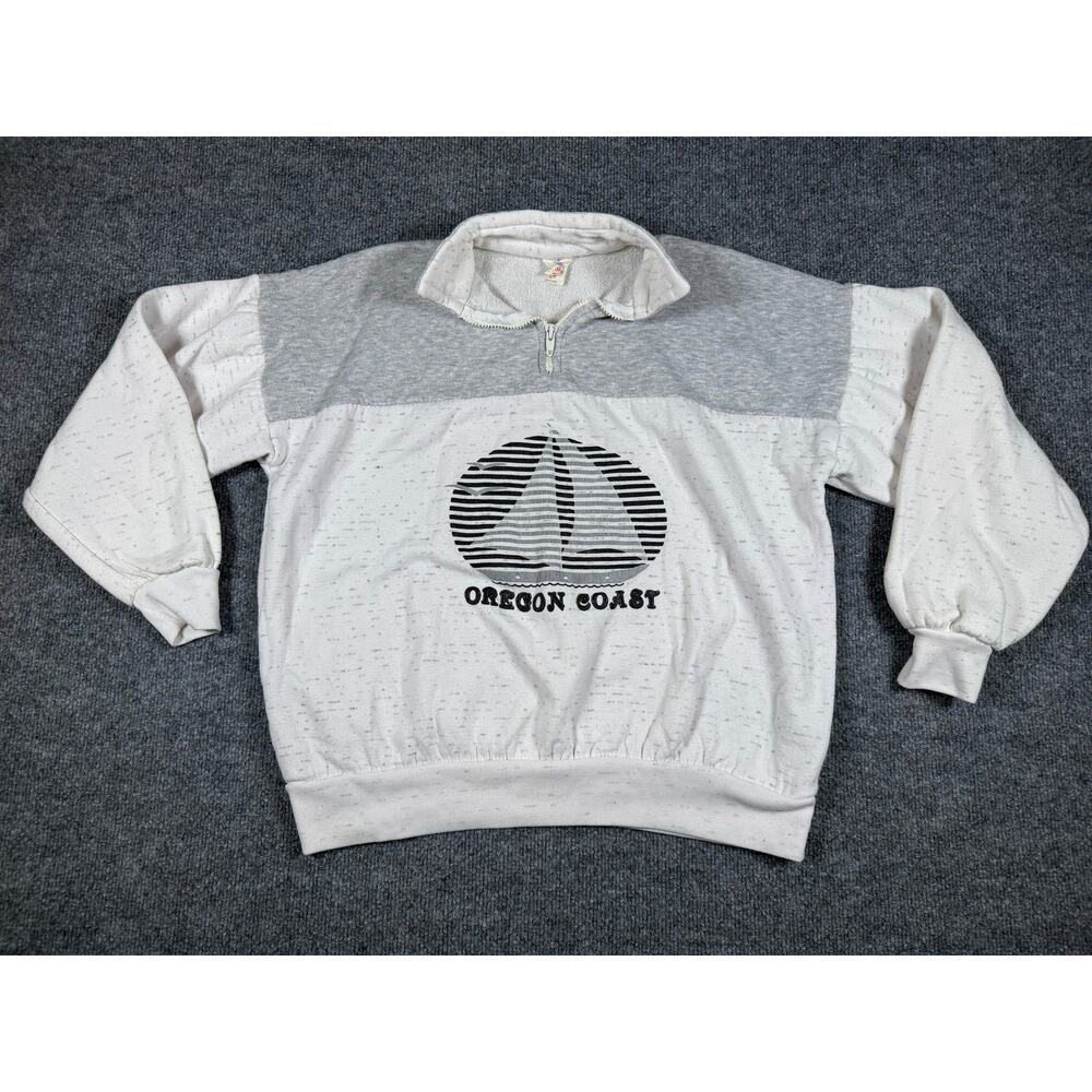Vintage Oregon Coast Quarter-Zip Pullover - XL  - Magic Brand - Made in USA